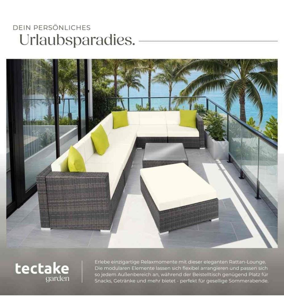 Rattan Loungeset Marbella - grau