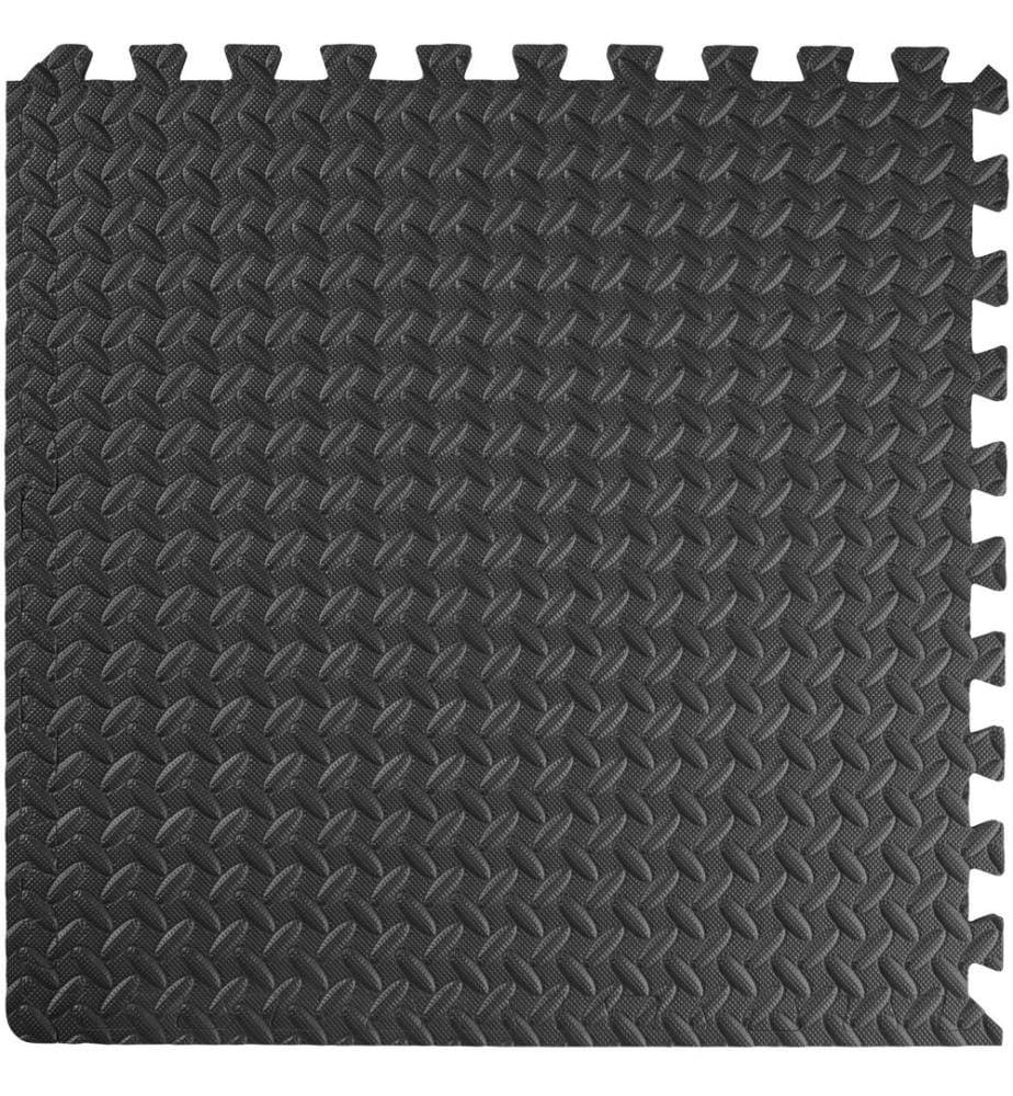 Gym Mats - 24 interlocking sections with 48 edge pieces - black