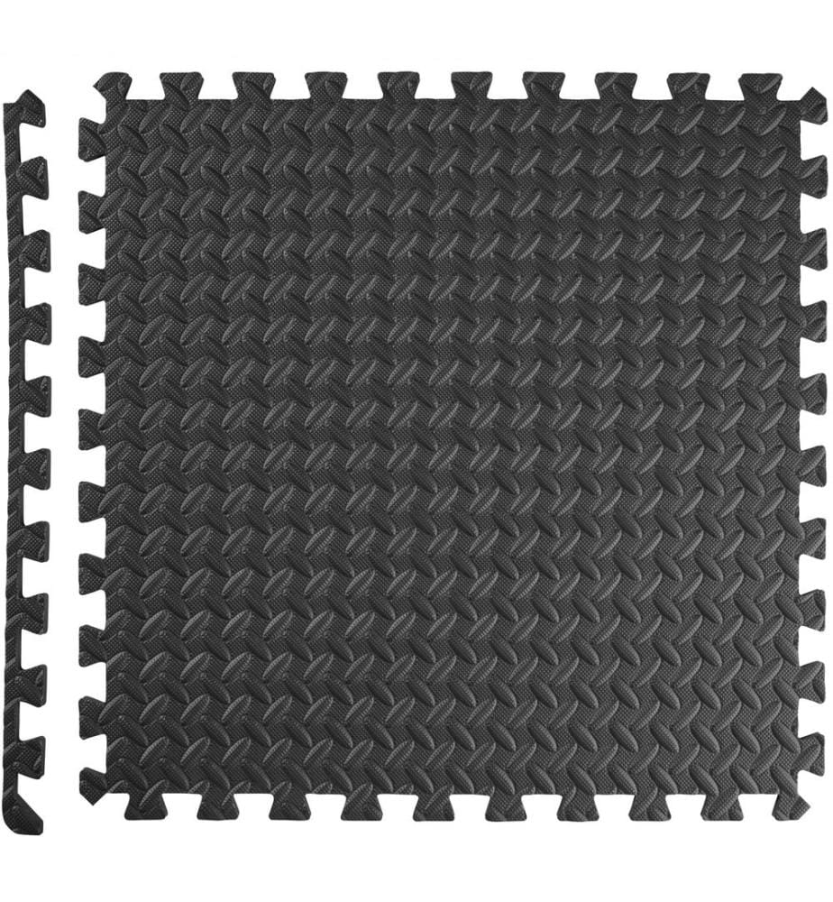 Gym Mats - 24 interlocking sections with 48 edge pieces - black