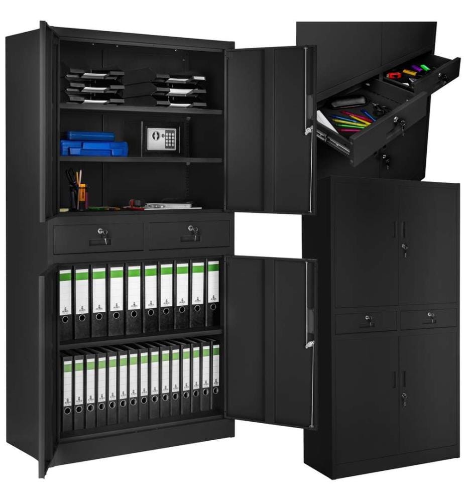 Armadio portadocumenti con 2 cassetti - neronero