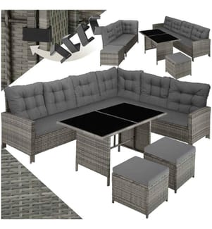 Rattan Lounge Barletta - graubeige