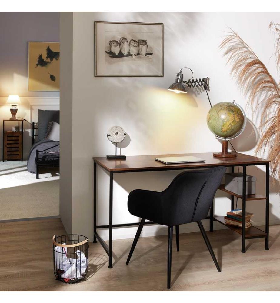 6er Set Stuhl Marilyn Leinenoptik, schwarze Stuhlbeine - cremeschwarz