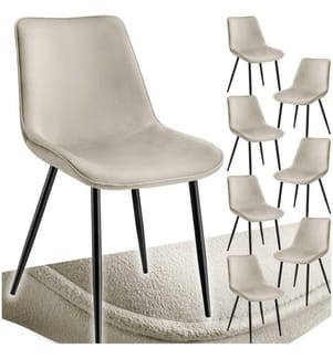 Set Stuhl Monroe Samtoptik - creme, 8er Set
