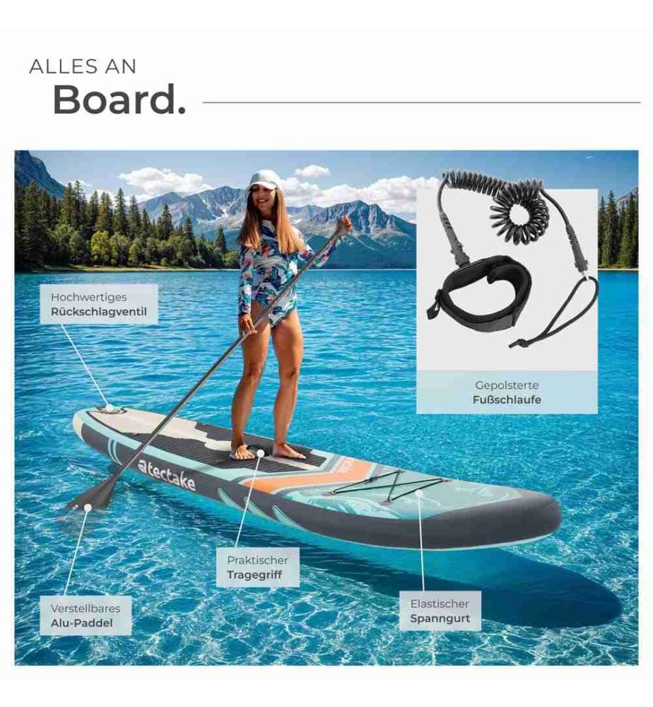 Planche de stand-up paddle Zenon, 2 en 1, gonflable, kit complet - turquoiseorange