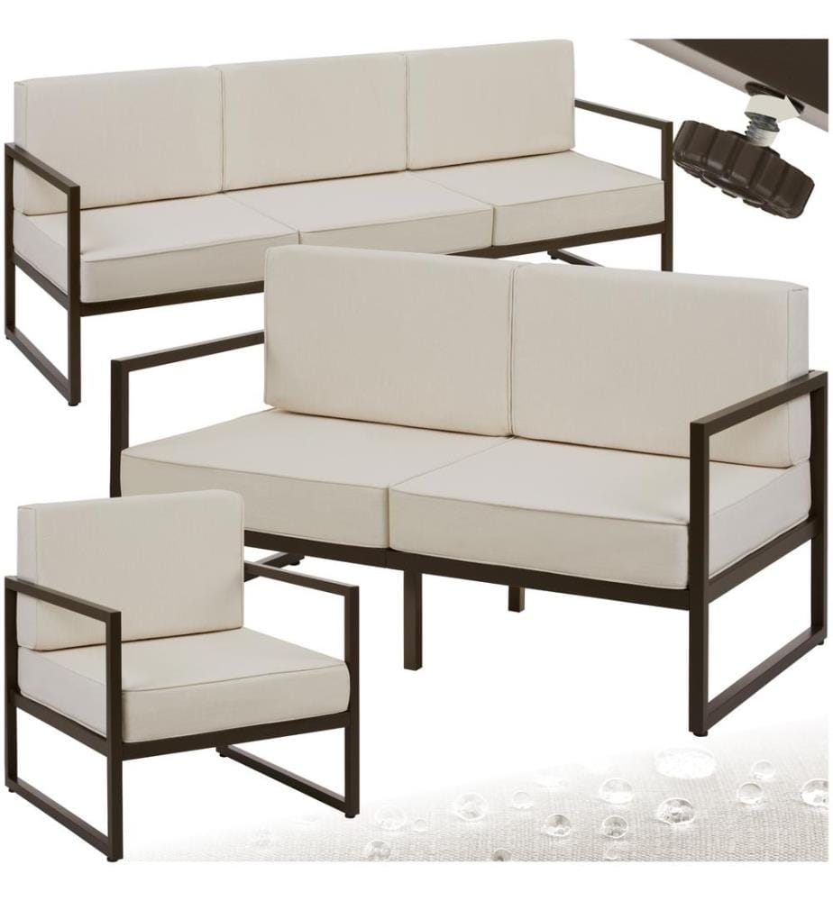 Salon de jardin COMOSA pour 6 personnes - marronbeige