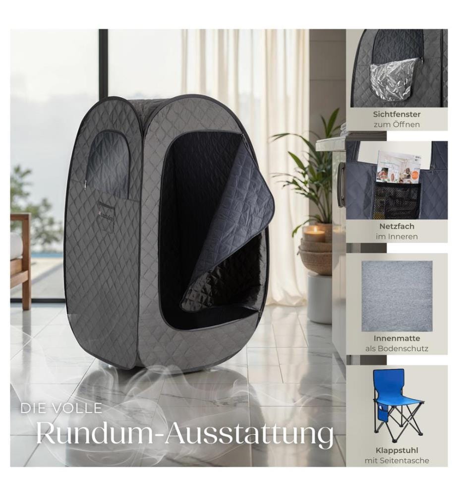 Sauna à vapeur portable THERMALUXE I 1000 W - gris foncé-noir