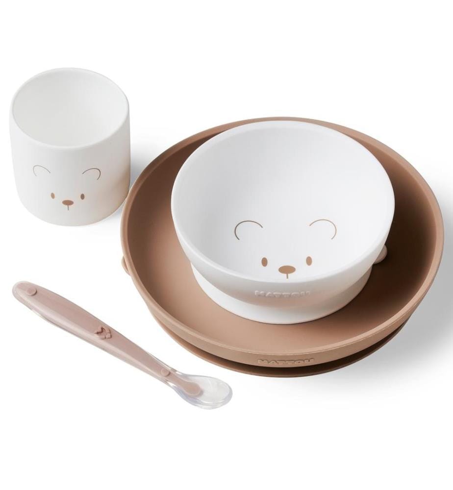 SILICONE Set de vaisselle 4 pcs. Teddy