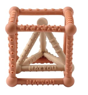 SILICONE Cube d'activité caramel-beige