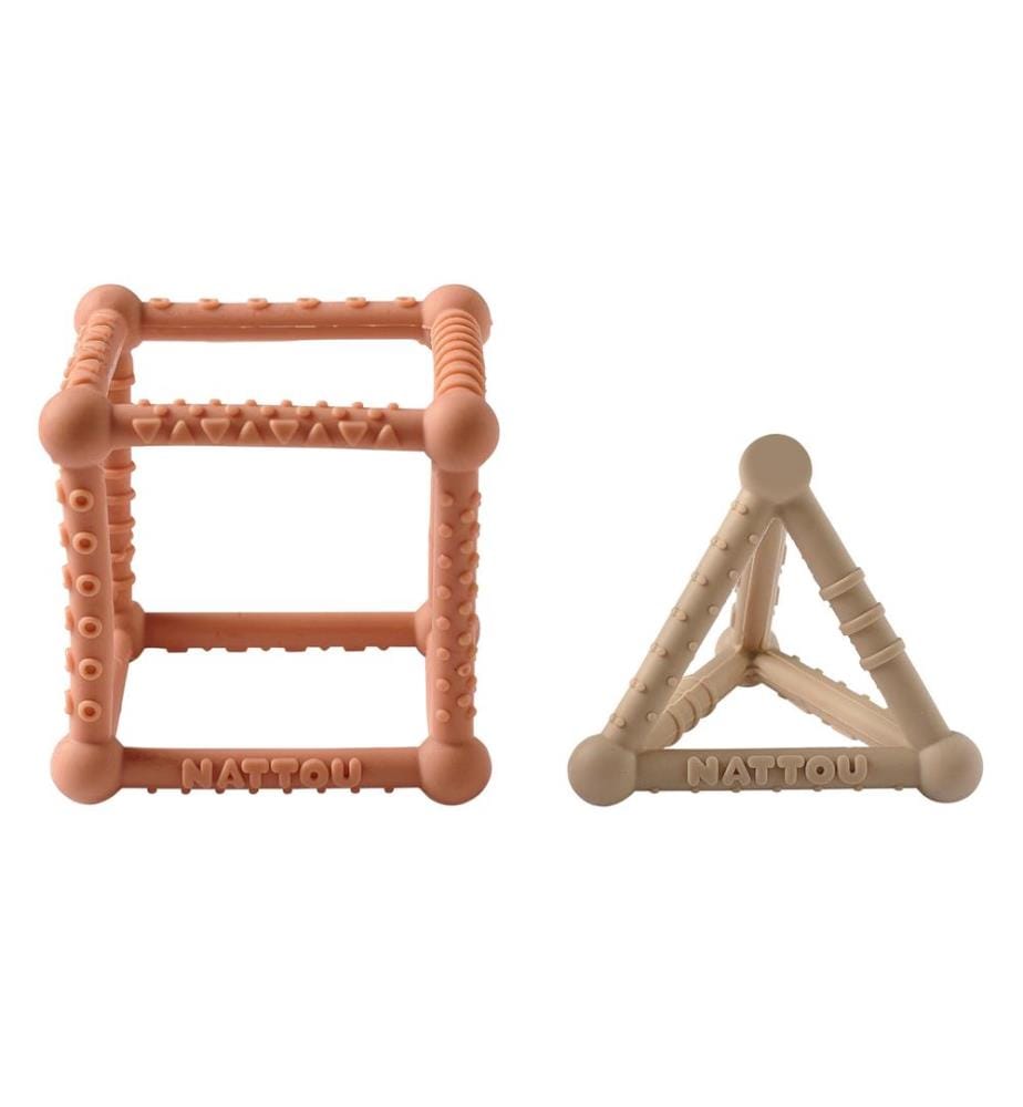 SILICONE Cube d'activité caramel-beige