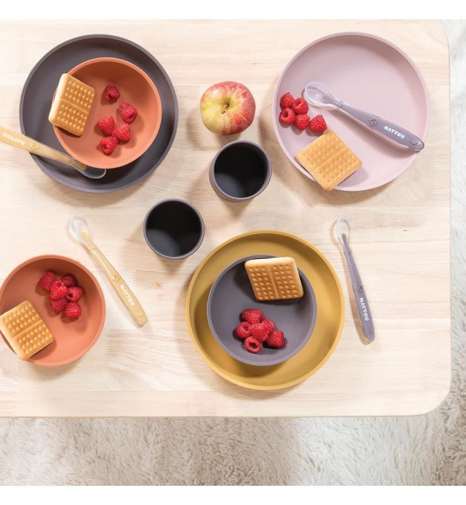 SILICONE Set de vaisselle en 4 pcs. ocre-terracotta