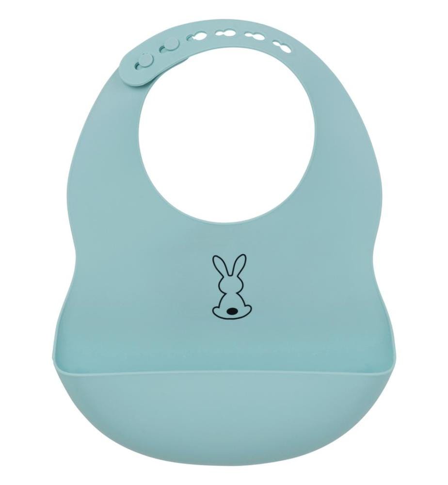 SILICONE Bavoir bleu clair