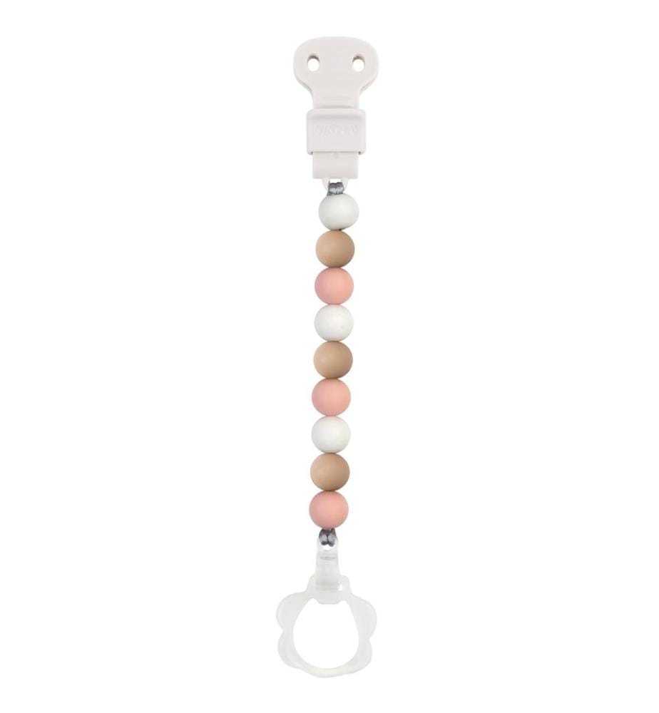 SILIKON Nuggikette rosa-weiss-beige