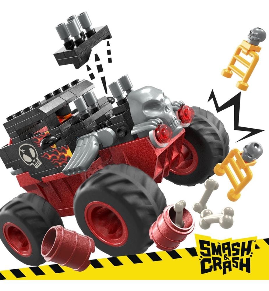 Mega Hot Wheels Monster Trucks Bone Shaker Crash Track