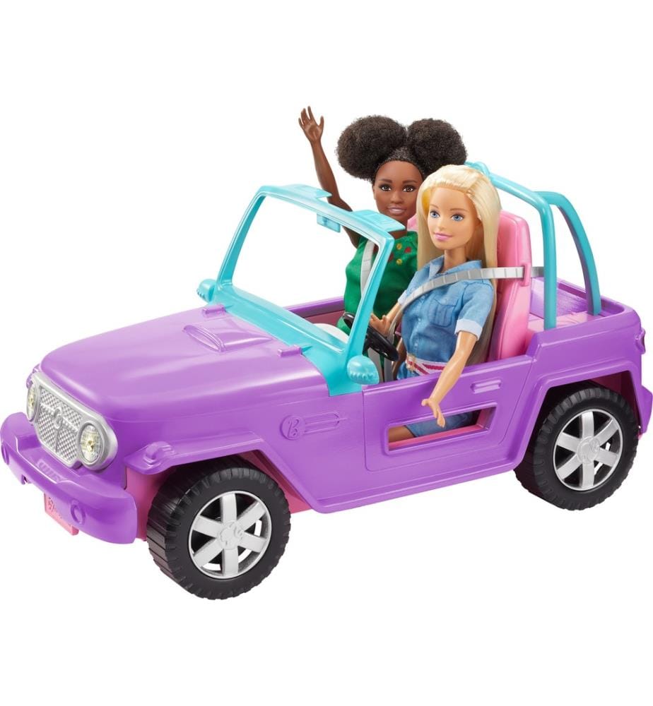 MATTEL Barbie Buggy trasformabile, veicolo fuoristrada viola, blu e rosa