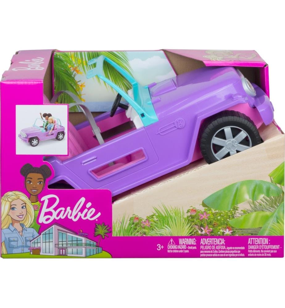 MATTEL Barbie Buggy trasformabile, veicolo fuoristrada viola, blu e rosa