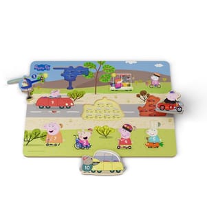 Puzzle di legno Peppa Pig 10 pezzi - Puzzle di forme con numeri