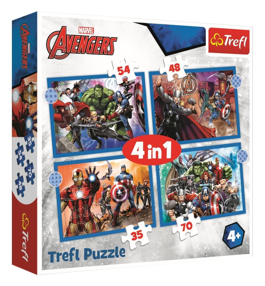 Avengers - Eroi coraggiosi - 4 puzzle in 1 - 4 anni+ (in francese)