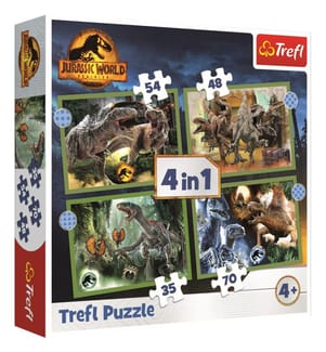 JURASSIC WORLD I dinosauri minacciosi - Puzzle 4 in 1 (35, 48, 54, 70) - 4 ANNI + (in francese)