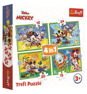 DISNEY - Topolino - Un giorno con gli amici - Puzzle 4 in 1 - 4ANS +