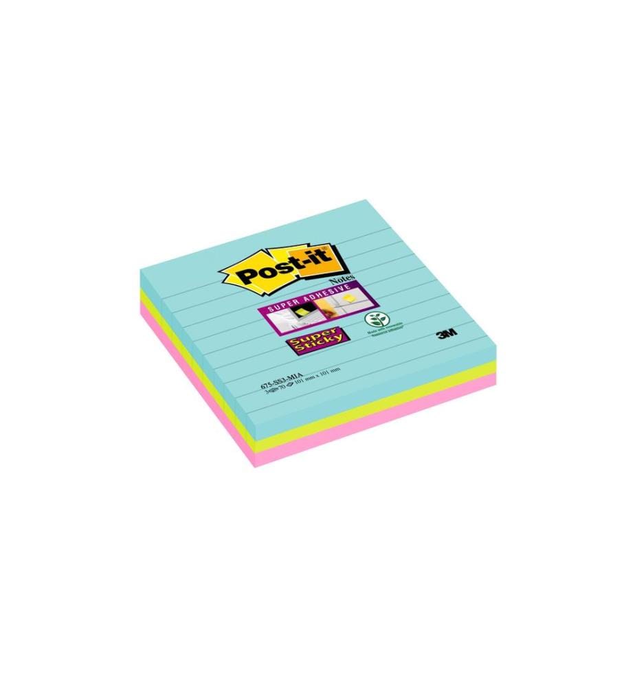 POST-IT - Fiche de bloc-notes POST-IT - Super Sticky 10.1 cm x 10.1 cm, 3 Blöcke
