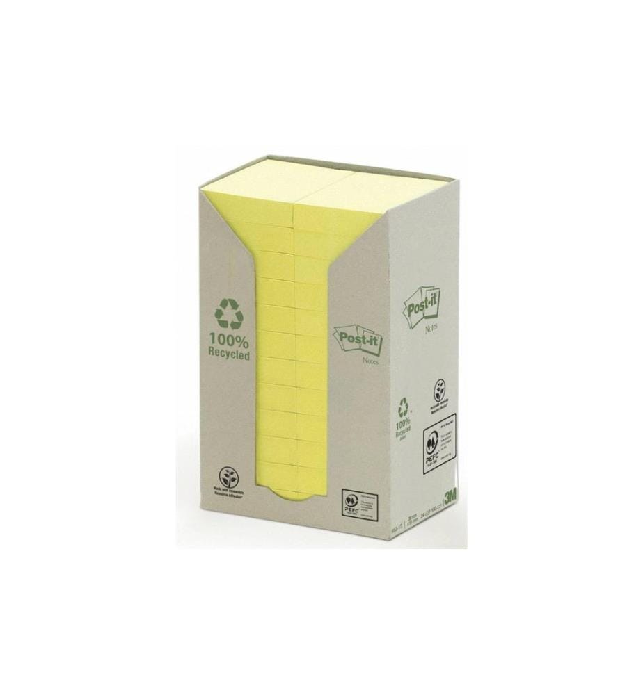 POST-IT - Fiche de bloc-notes POST-IT - Recycling Notes 3.8 cm x 5.1 cm Gelb