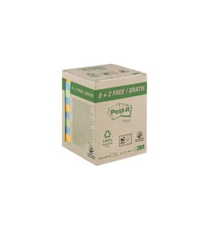 POST-IT - Fiche de bloc-notes POST-IT - Recycling Notes 7.6 cm x 7.6 cm