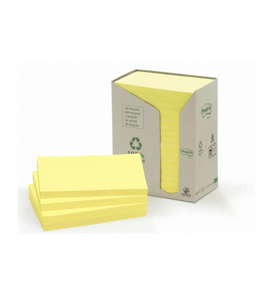 POST-IT - Notizzettel POST-IT - Recycling Notes 7.6 cm x 12.7 cm Gelb
