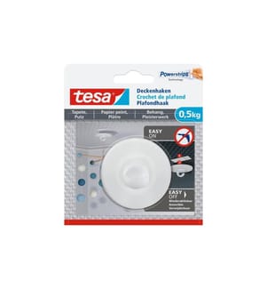 TESA - Crochet de plafond pour le papier peint et le plâtre 0,5 kg