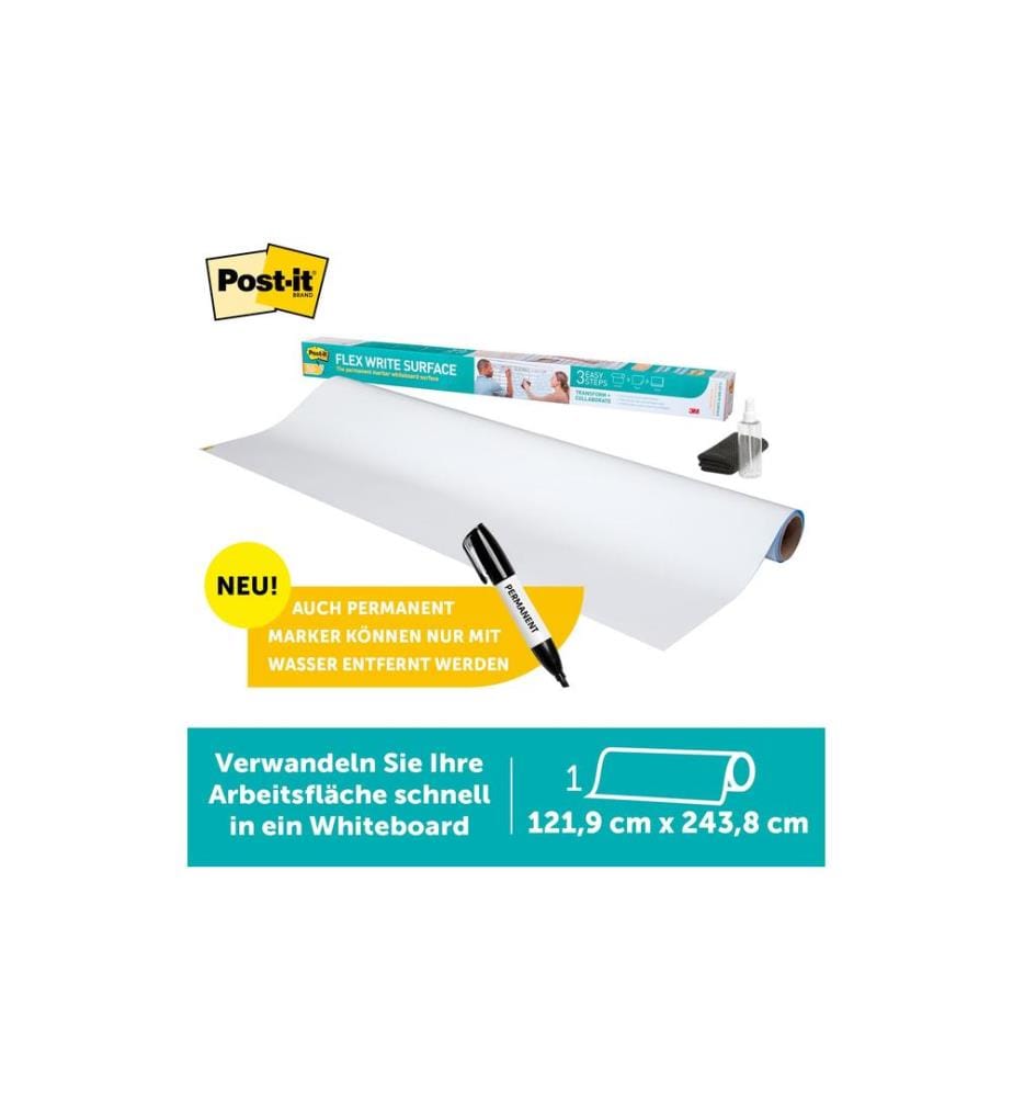 POST-IT - Feuille pour tableau blanc POST-IT - Flex Write 121.9 x 243.8 cm, 1 rouleau