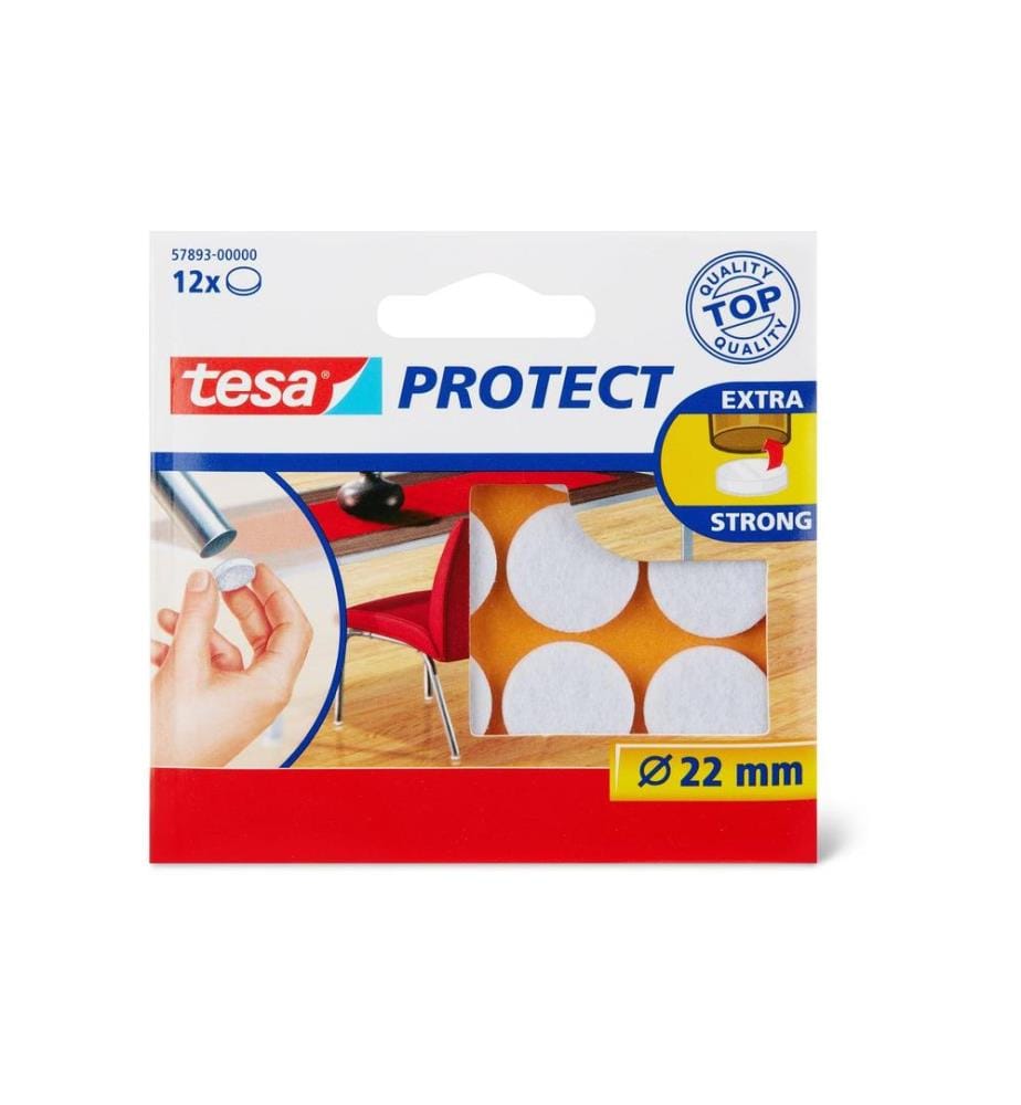 TESA - Stuhlbeingleiter Protect Ø 22 mm 12 Stück, Weiss