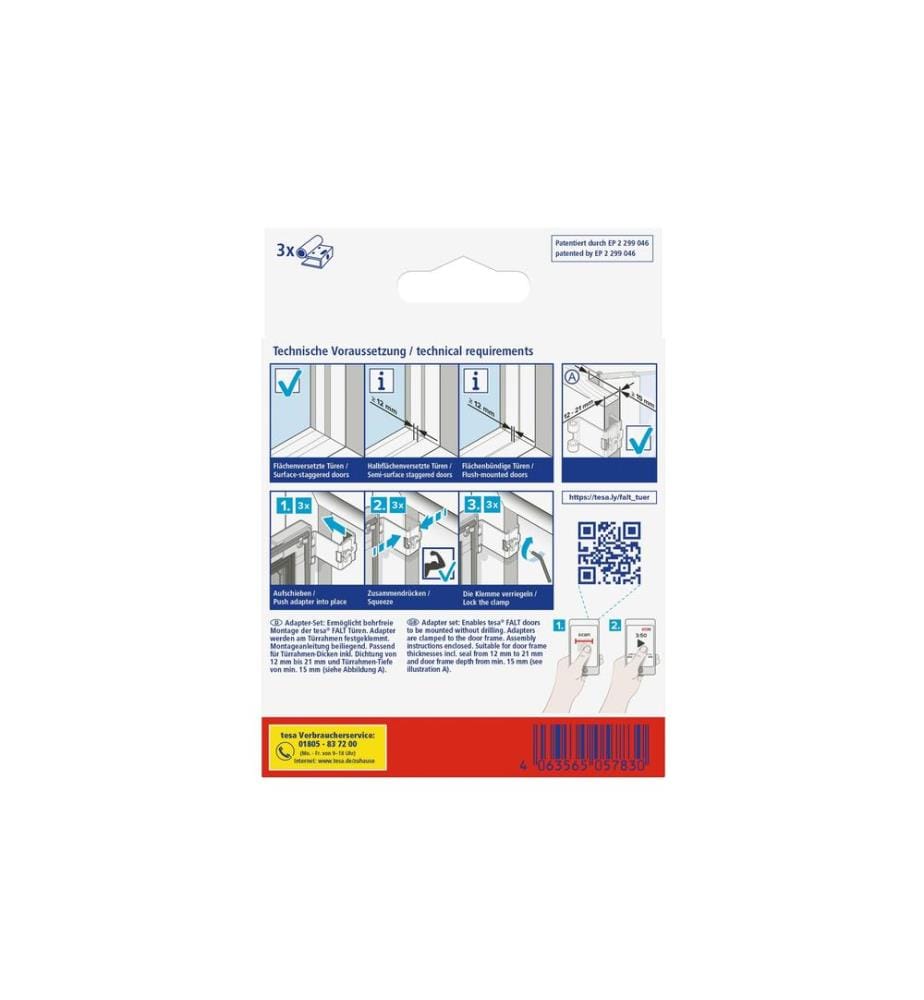 TESA - Adapter für Fliegengitter FALT, Weiss