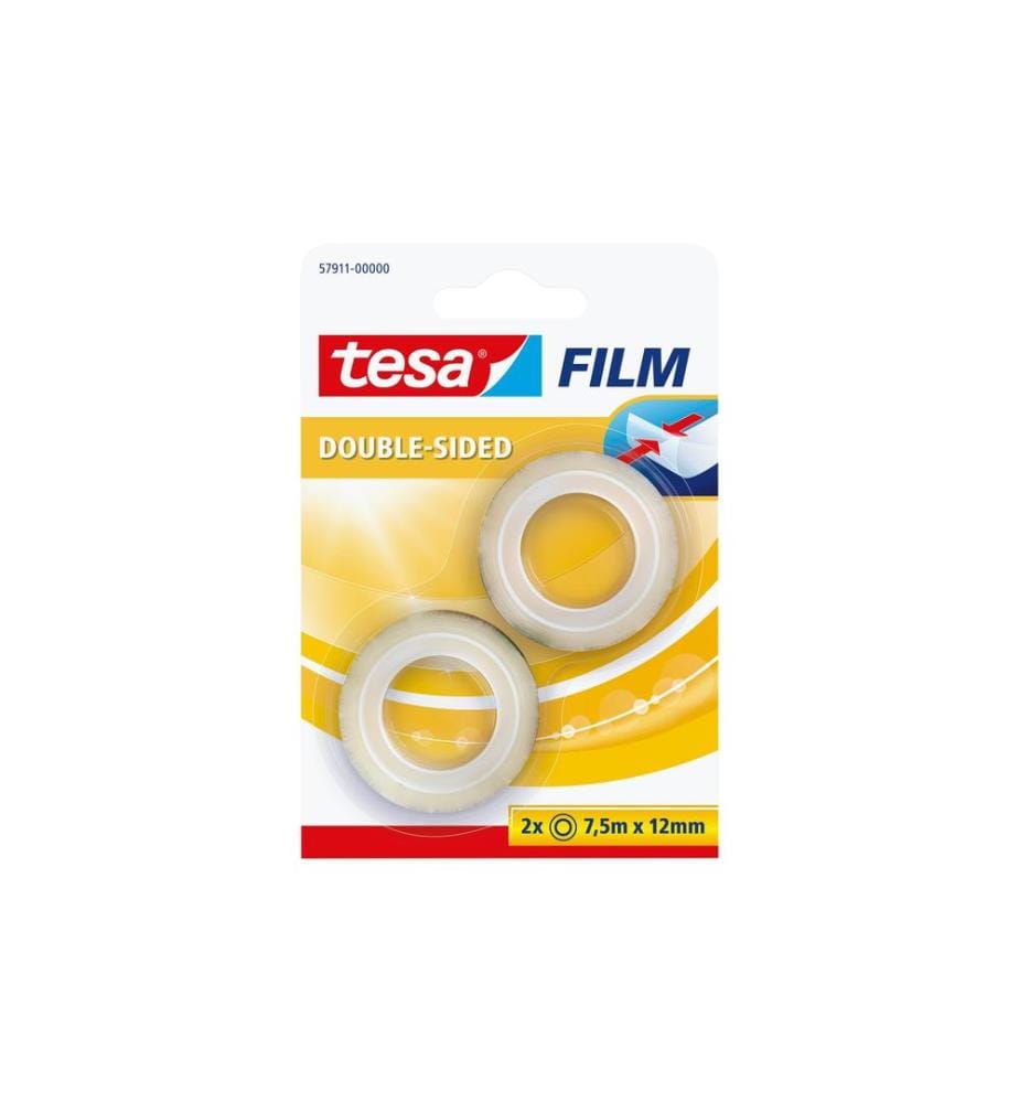 TESA - Doppelseitiges Klebeband Film 12 mm x 7.5 m