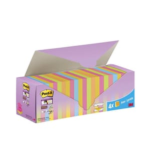 POST-IT - Notizzettel Z-Notes Super Sticky Mehrfarbig, 7.6 x 7.6 cm