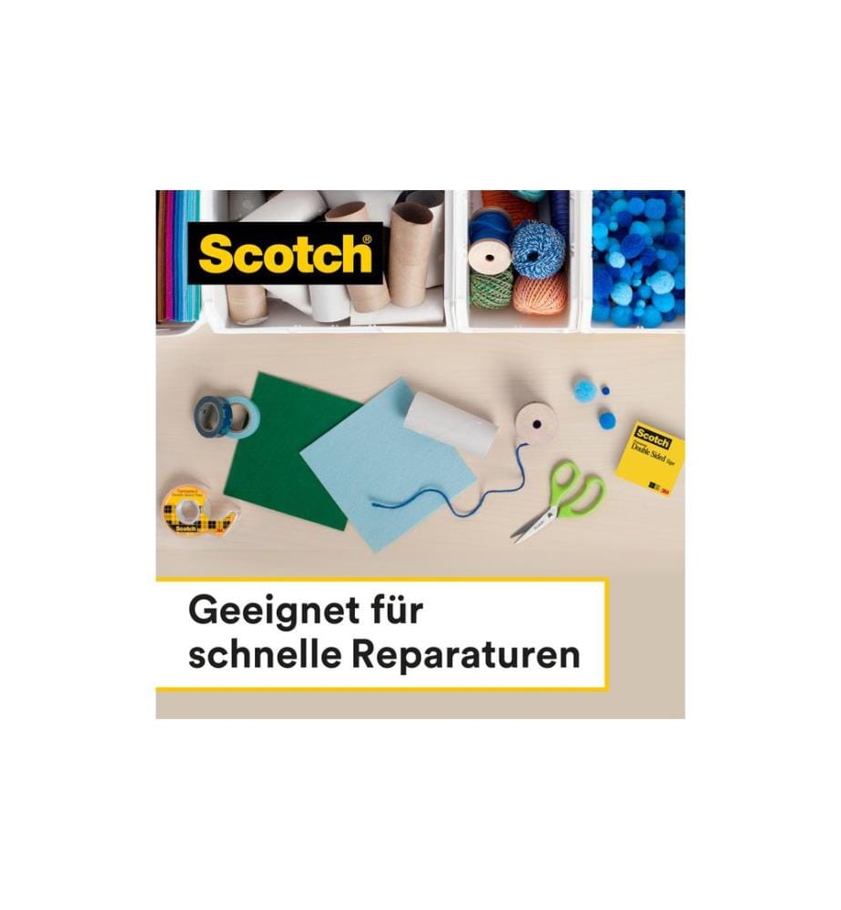 SCOTCH - Doppelseitiges Klebeband 12 mm x 33 m, Transparent