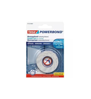TESA - Ruban de montage Powerbond Miroir 1.5 m x 19 mm