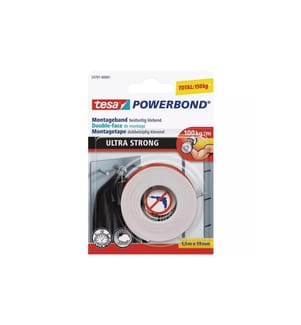 TESA - Ruban de montage Powerbond Ultra Strong 1.5 m x 19 mm