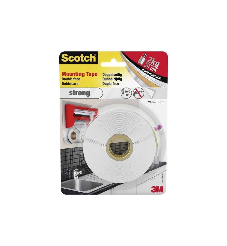 3M - Bande de montage intérieur 19 mm x 5 m, Blanc