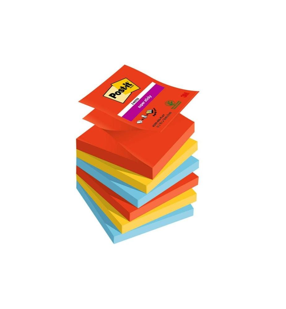 POST-IT - Fiche de bloc-notes Z-Notes Super Sticky 7.6 x 7.6 cm, 6 blocs