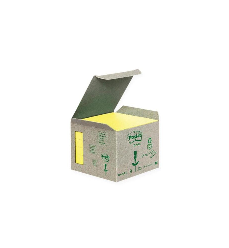 POST-IT - Fiche de bloc-notes POST-IT - Z-Notes Recycling Jaune, 6 blocs