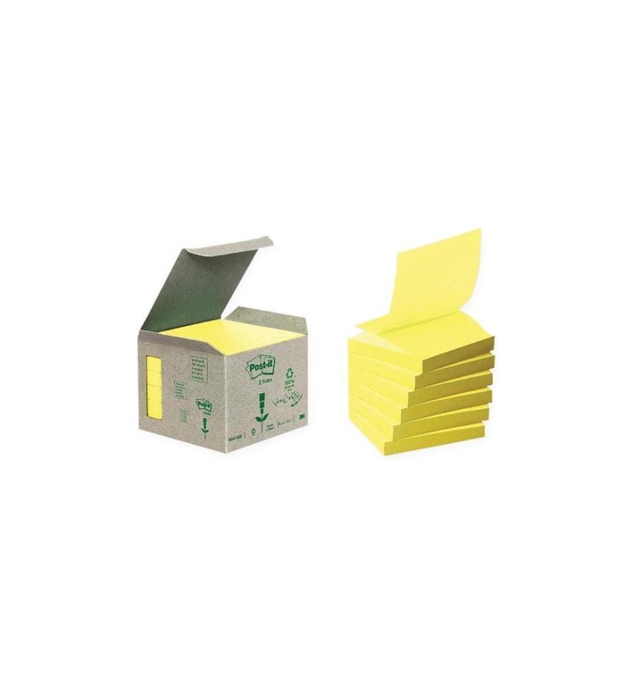POST-IT - Fiche de bloc-notes POST-IT - Z-Notes Recycling Jaune, 6 blocs