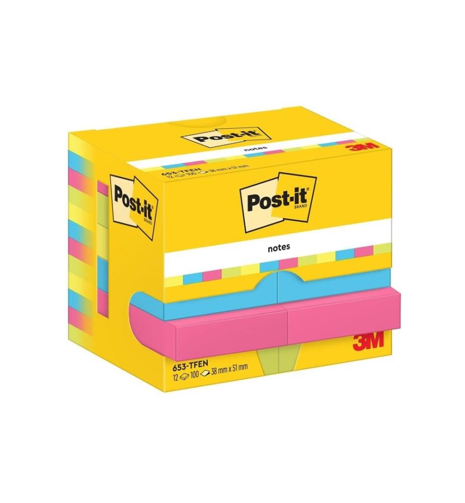 POST-IT - Notizzettel Energy 51 x 38 mm, Mehrfarbig, 12 Blöcke