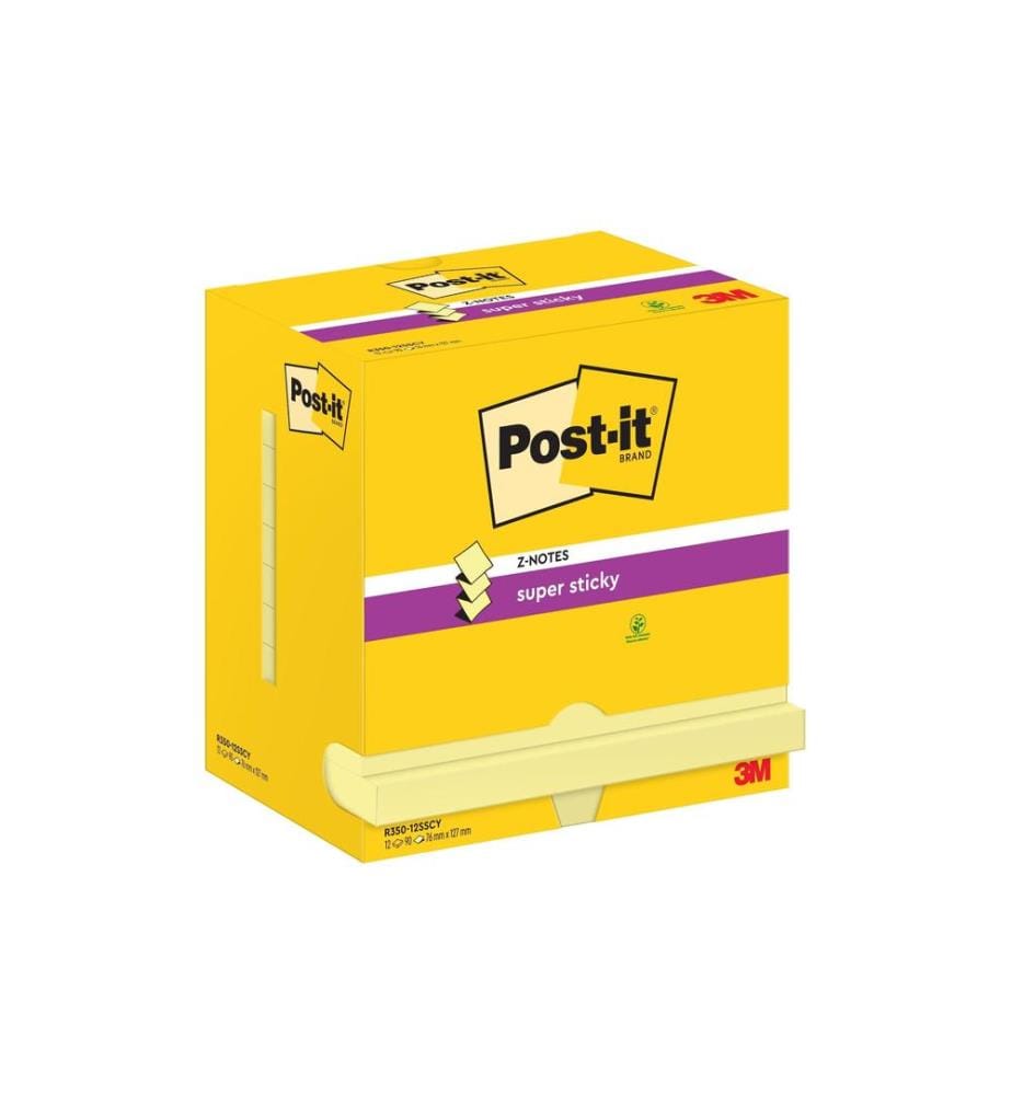 POST-IT - Notizzettel Super Sticky Z-Notes 76 x 127 mm, Gelb