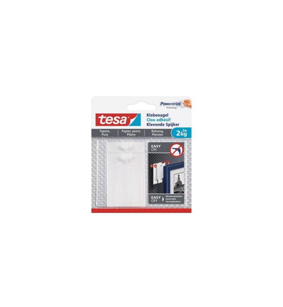 TESA - Clou adhésif -Kit 2 kg pour papier peint + crépi, paquet de 3