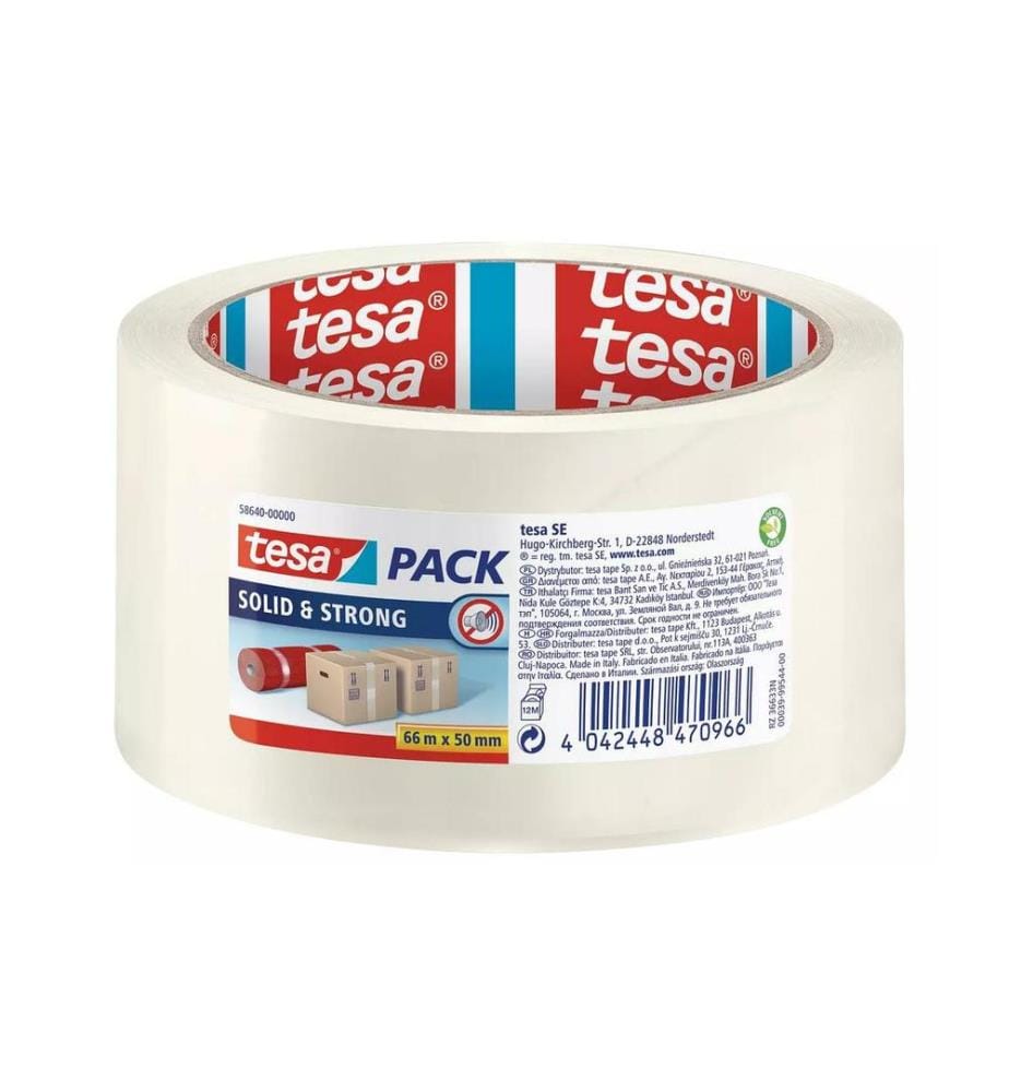 TESA - Klebeband -Set Solid & Strong, 6x 50 mm x 66 m, Transparent