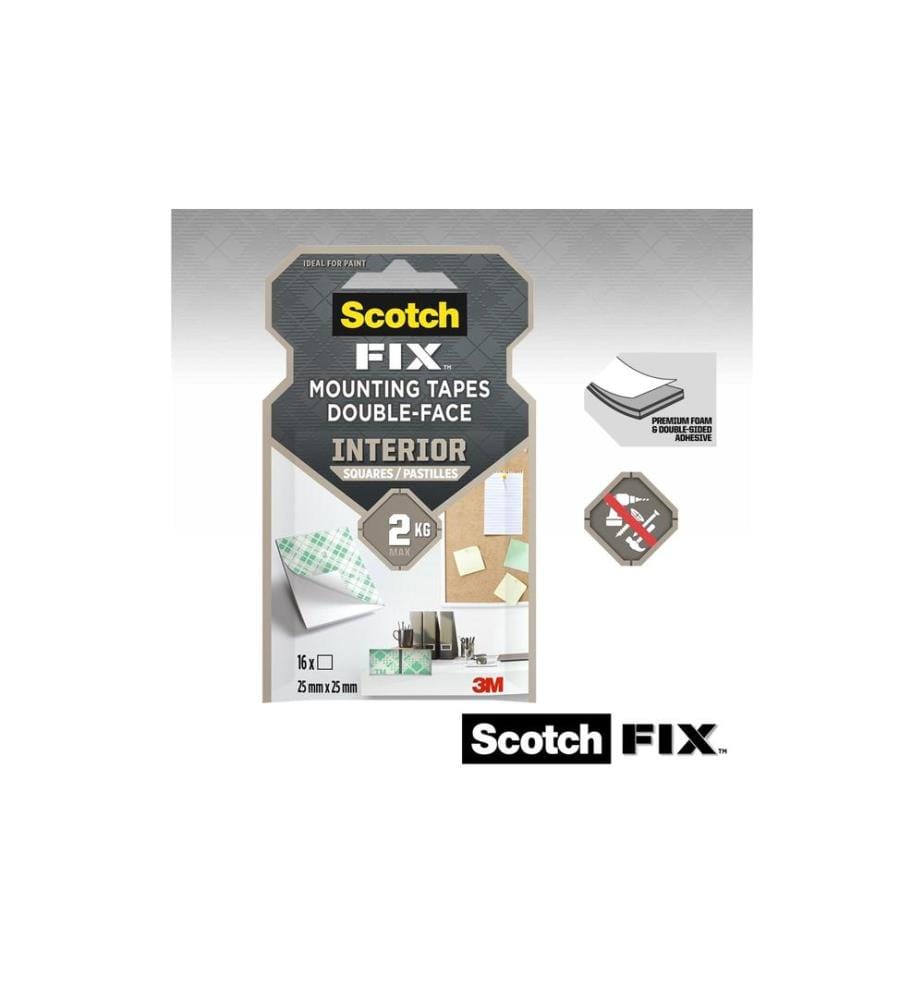 SCOTCH - Innenmontagequadrate SCOTCH --Fix, 25 mm x 25 mm, Weiss