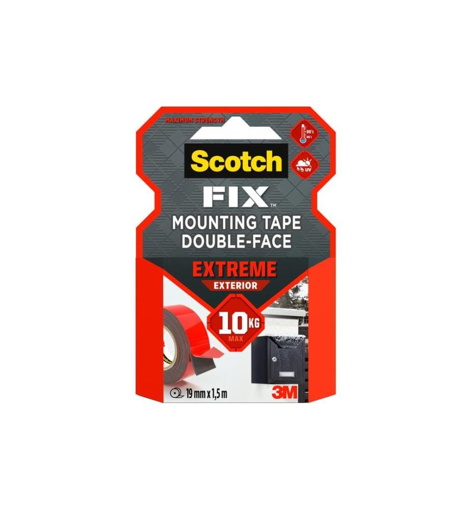 SCOTCH - Aussenmontageband Extreme, 19 mm x 1.5 m, 1 Rolle, Schwarz