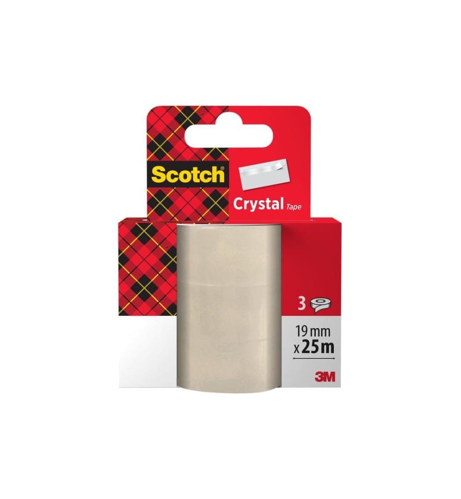 SCOTCH - Klebeband Crystal Nachfüllpack 19 mm x 25 m, Transparent
