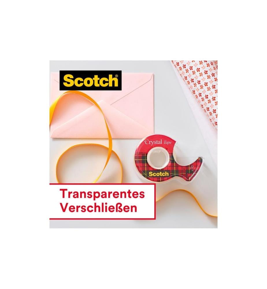 SCOTCH - Klebeband Crystal Nachfüllpack 19 mm x 25 m, Transparent