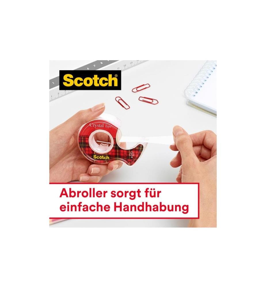SCOTCH - Klebeband Crystal Nachfüllpack 19 mm x 25 m, Transparent