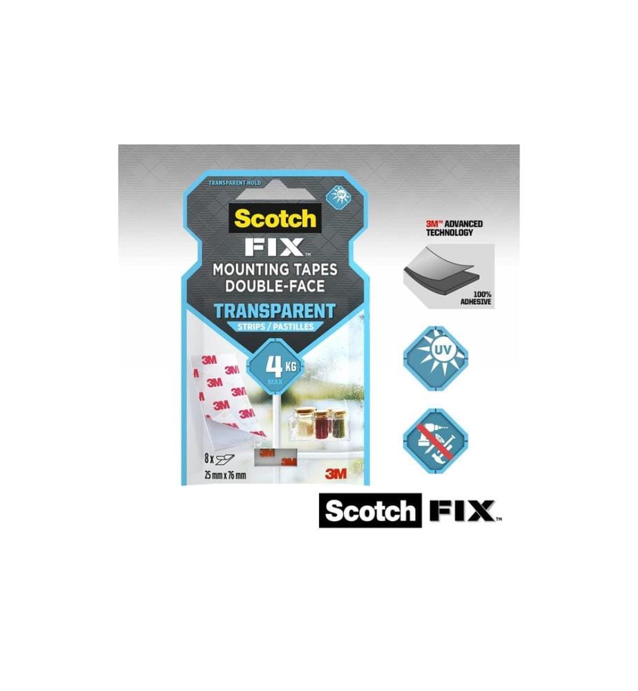 SCOTCH - Bande de montage SCOTCH --Fix, 25 mm x 76 mm, Transparent